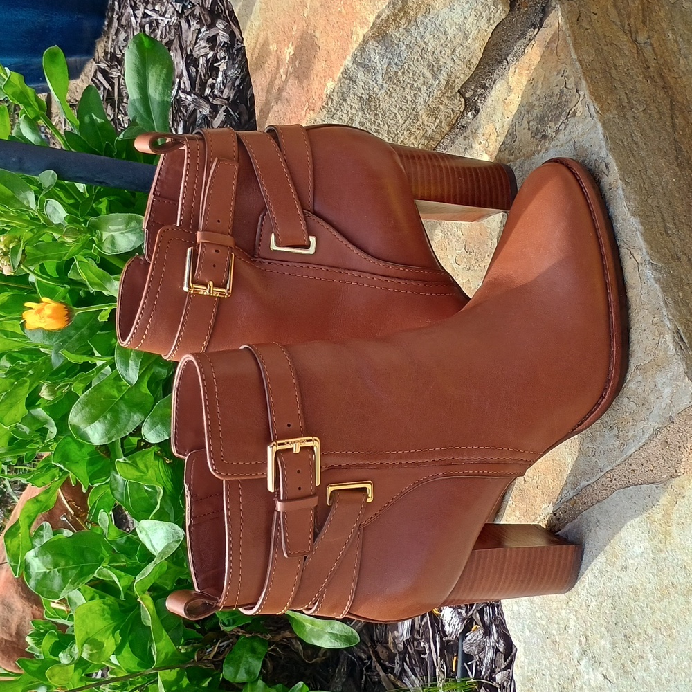 Lauren Ralph Lauren Madisyn Brown Leather Ankle Boots Women's Size 8